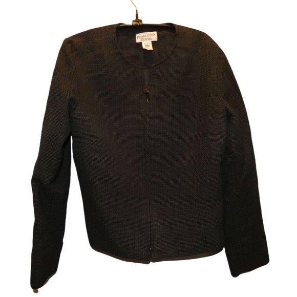 Women's Black and White Short Jacket, Size 12, Pendleton, Virgin Wool - Picture 1 of 7